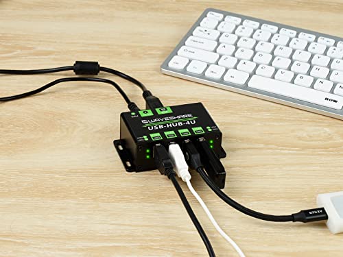 Industrial Grade USB Hub: Extend 4X USB 2.0 Ports – Side View