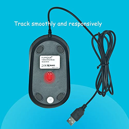 YUMQUA M104: Premium Bulk Wired Computer Mouse 10 Pack – Back View