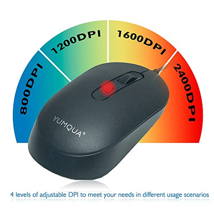 YUMQUA M104: Premium Bulk Wired Computer Mouse 10 Pack – Close-up Detail