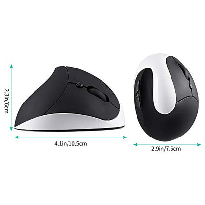 Aurtec Vertical Mouse: Rechargeable 2.4G Wireless Ergonomic – Back View