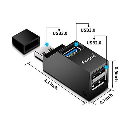 USB 3.0 Hub: Fanshu 3 Port Mini Portable Fast High Speed – Back View