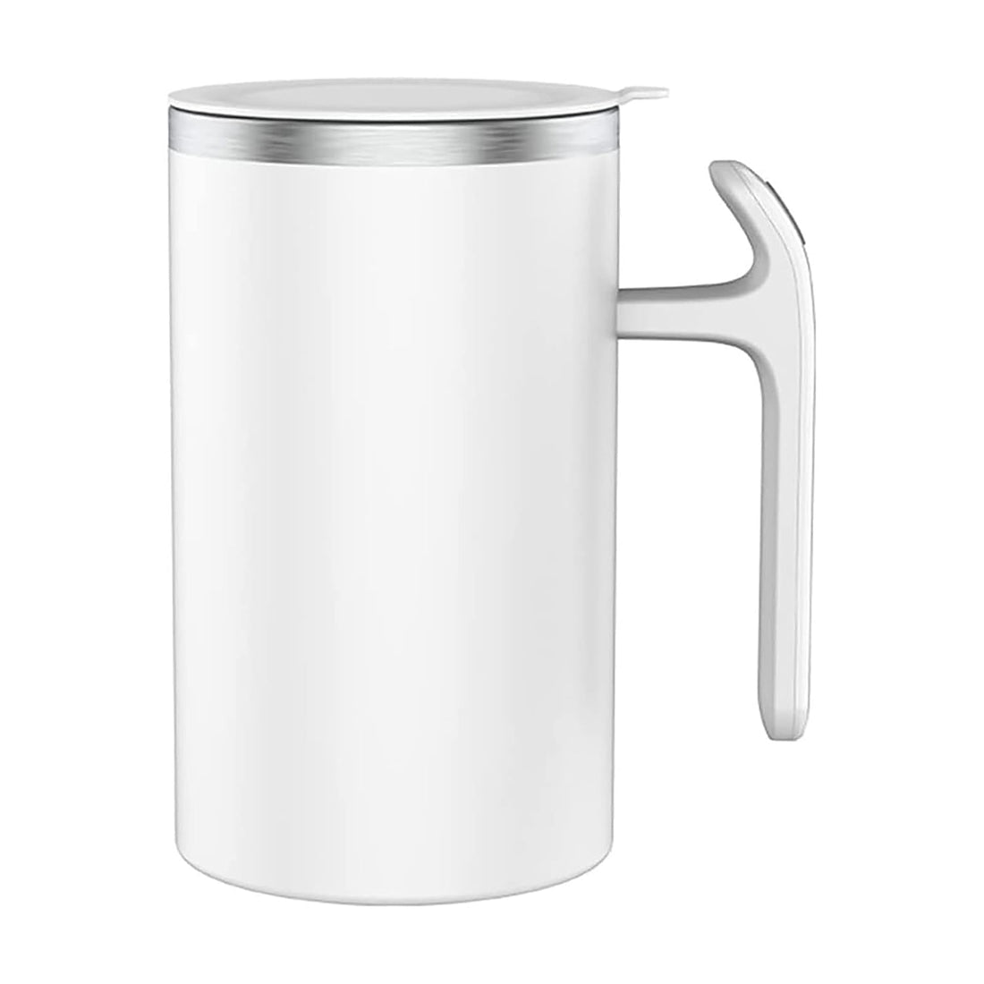 FANSAISI Automatic Stirring Coffee Mug, Self Mixing Stainless Steel Cup for Milk Beverage Chocolate (White)