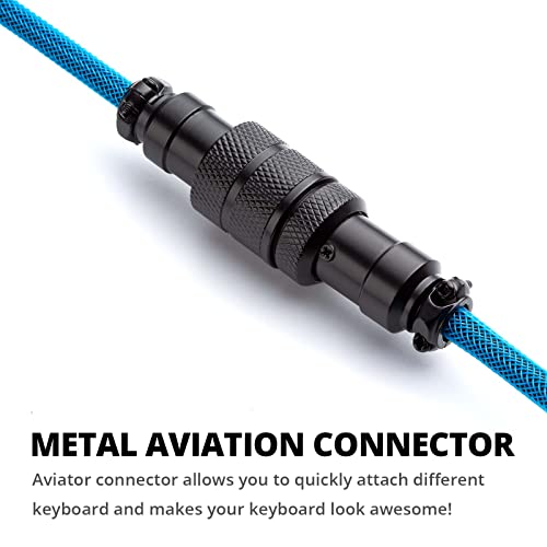 Cable Keyboard: GunMjo Pro Custom Coiled USB C Cable for – Close-up Detail
