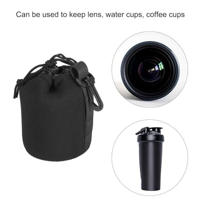PATIKIL Camera Lens Bag: 2 Pcs 3.3" IDx5.5 H Drawstring – Back View