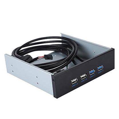 Front Panel: ASHATA 5.25 Inch Multifunction 4 USB Port – Feature Highlight