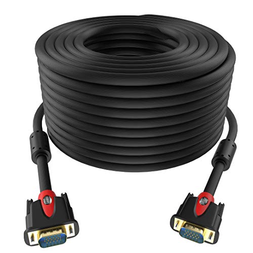 VGA Cable: Tainston HD15 Male to Male 75 Feet – Front View