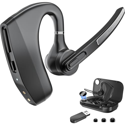 Work Bluetooth Headset: Wireless Earpiece with 450mAh – Front View