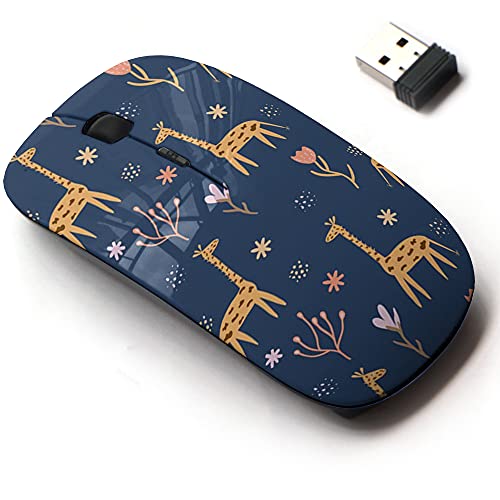 Wireless Mouse: CJCBROES 2.4G Giraffe Pattern Design – Front View