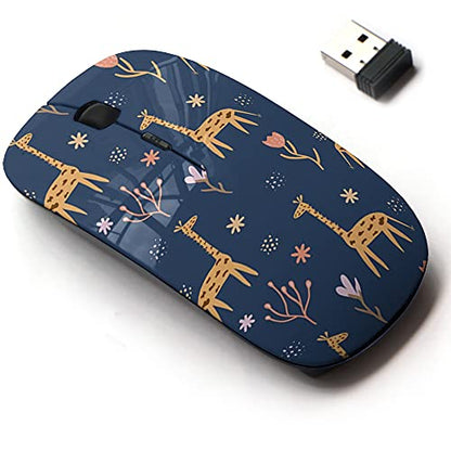 Wireless Mouse: CJCBROES 2.4G Giraffe Pattern Design – Front View