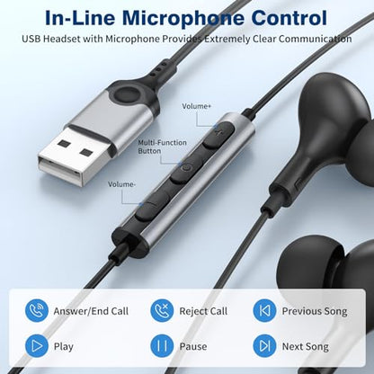Headset ACANDYA: ACANDYA USB Headphones with Microphone for – In Use