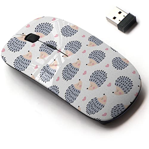 Cute Mouse: 2.4G Wireless Mouse with Hedgehog Pattern Design – Front View