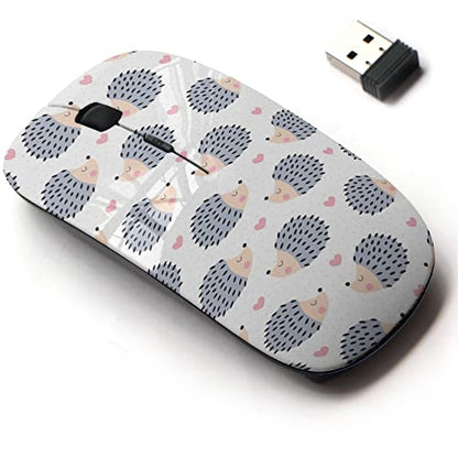 Cute Mouse: 2.4G Wireless Mouse with Hedgehog Pattern Design – Front View