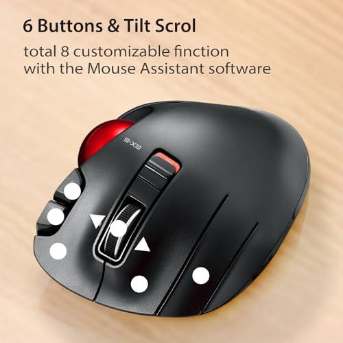 ELECOM EX-G Left Handed Ergonomic Trackball Mouse – In Use