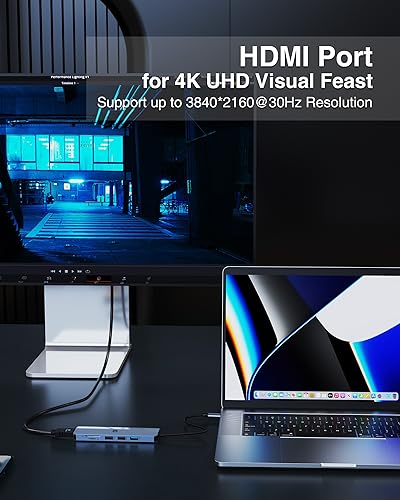 Oditton 6-in-1 USB C Hub: Premium USB C Adapter with 4K HDMI – Side View
