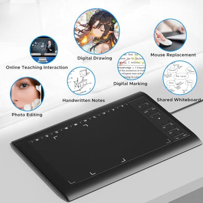 Graphic Drawing Tablet: ienRon IES1060 10x6.25 Inch Digital – In Use