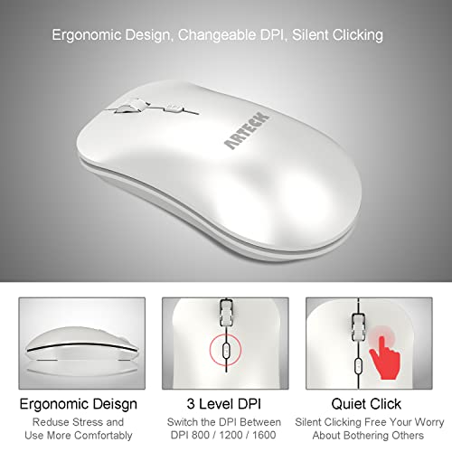 Arteck Mouse: 2.4G Wireless Ergonomic Design – Close-up Detail