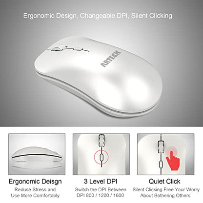 Arteck Mouse: 2.4G Wireless Ergonomic Design – Close-up Detail
