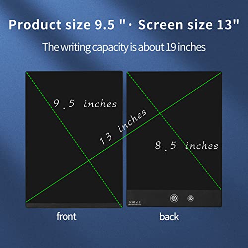 LCD Writing Tablet: 9.5in Double Display Erasable Reusable – Side View