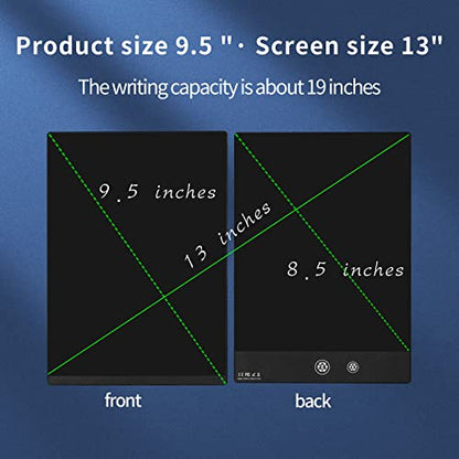LCD Writing Tablet: 9.5in Double Display Erasable Reusable – Side View