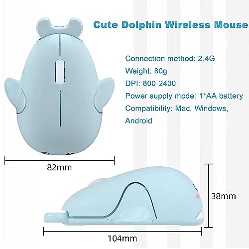 Wireless Mouse Computer: Samudgate Dolphin Shape 2.4GHz USB – In Use