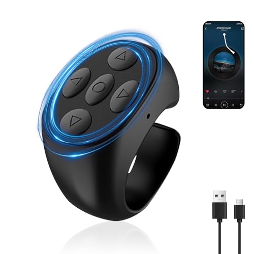 Remote Control: Fingertip Wireless Bluetooth Remote Control – Front View