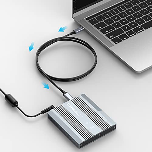 USB4 Cable: TREBLEET 15ft 4.5m Super Long Size 100W 20Gbps – Side View