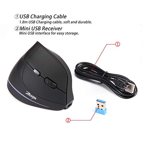 Vertical Mouse: Zeerkeer Vertical Gaming Mouse Adjustable – Side View
