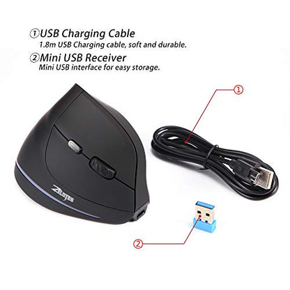 Vertical Mouse: Zeerkeer Vertical Gaming Mouse Adjustable – Side View