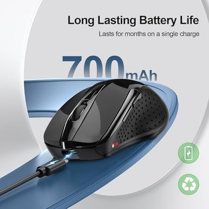 Wireless Mouse: TECKNET BT5.0/3.0 2.4G Rechargeable 4800 – Close-up Detail