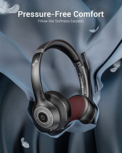 Headset Bluetooth: JIAMQISHI Wireless Headset with AI Noise – In Use