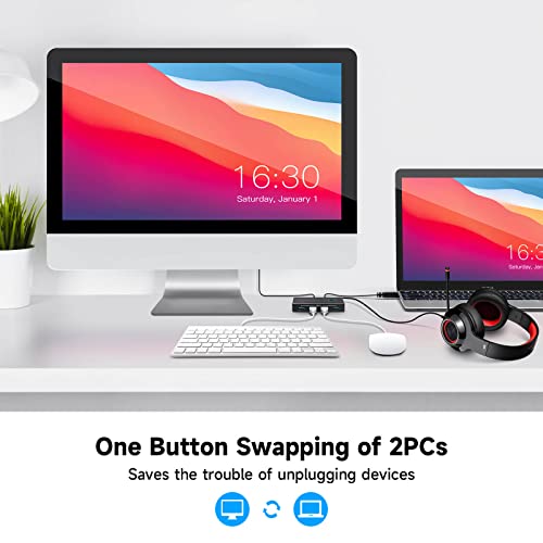 USB 3.0 Switch: RSHTECH Aluminum USB Switch Selector with 4 – Side View