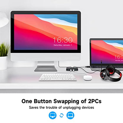 USB 3.0 Switch: RSHTECH Aluminum USB Switch Selector with 4 – Side View