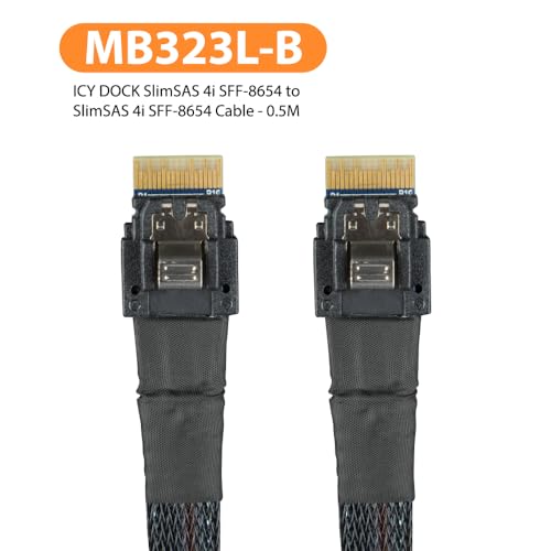 SlimSAS SFF: ICY DOCK MB323L-B SlimSAS 4i SFF-8654 to – Side View