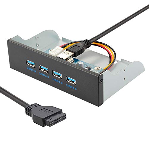 USB 3.0 Hub: JSER 4-Port Hub Front Panel to Motherboard – In Use