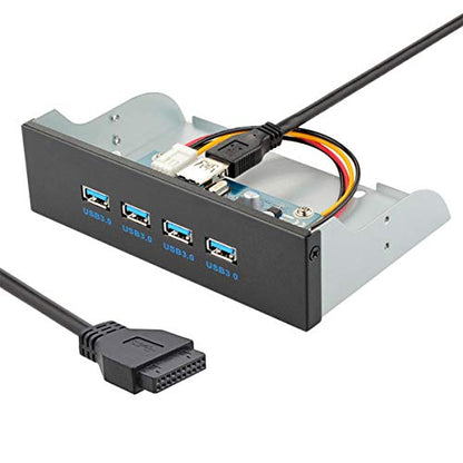 USB 3.0 Hub: JSER 4-Port Hub Front Panel to Motherboard – In Use