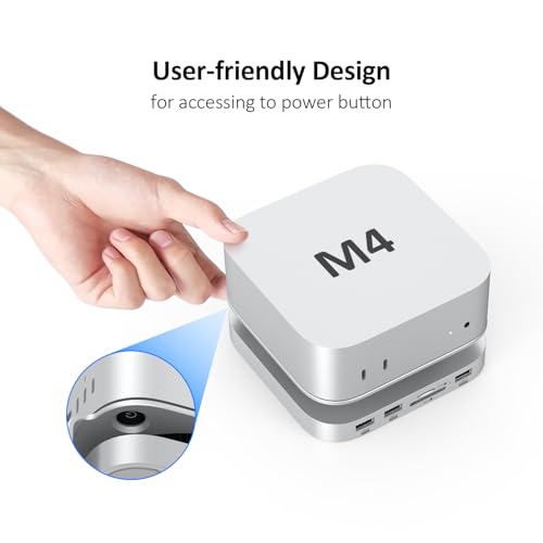 Mac Akyyajaure Hub: 9-in-1 Aluminum Stand and Dock for Mac – In Use
