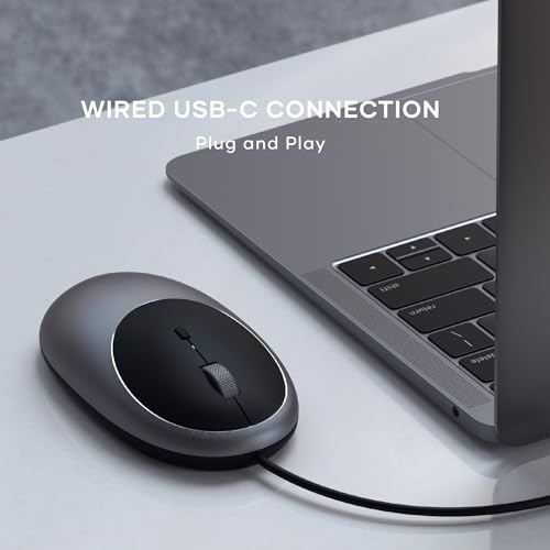 Mouse Air: Satechi Aluminum C1 Wired USB C Mouse Optical – Close-up Detail
