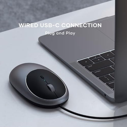 Mouse Air: Satechi Aluminum C1 Wired USB C Mouse Optical – Close-up Detail