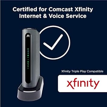 MOTOROLA MT7711 24X8 Cable Modem/Router with Two Phone Ports, DOCSIS 3.0 Modem, and AC1900 Dual Band WiFi Gigabit Router, for Comcast XFINITY Internet and Voice