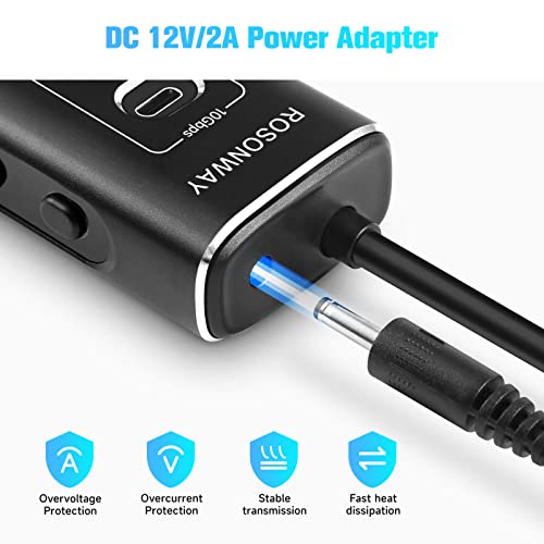Hub Port: Rosonway 7-Port USB 3.2/USB C Hub with 10Gbps – Back View