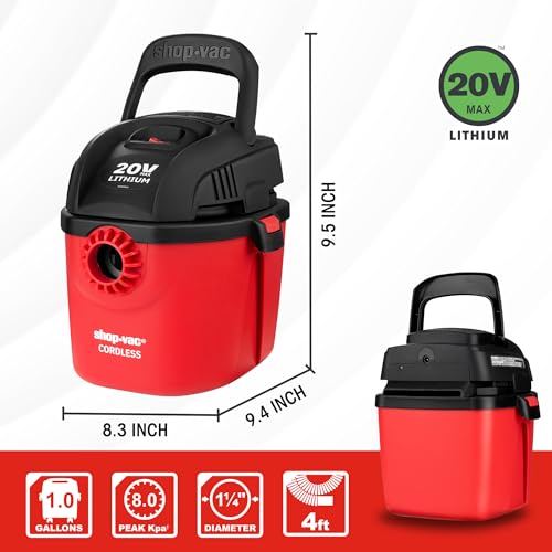 Vacuum Shop: Wet Dry Cordless Vacuum Cleaner 8.0 Peak Kpa – Side View