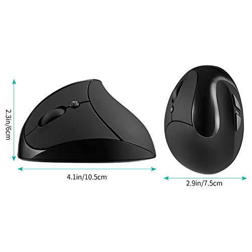 Left Aurtec Mouse: AURTEC Rechargeable 2.4G Wireless – Back View