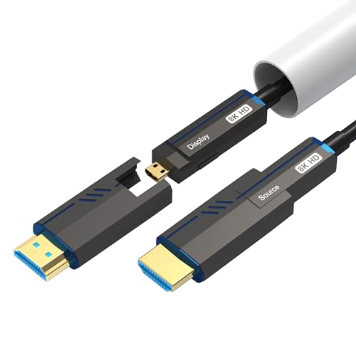 8K Detachable HDMI Fiber Optic Cable – Front View