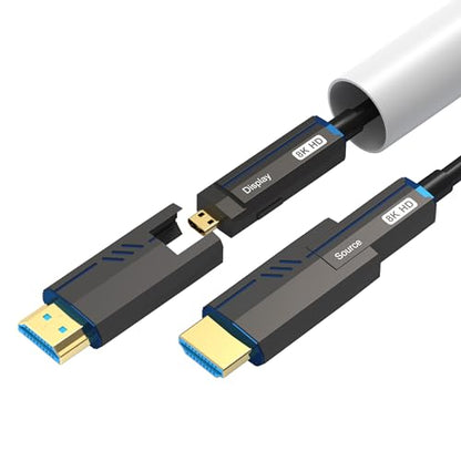8K Detachable HDMI Fiber Optic Cable – Front View