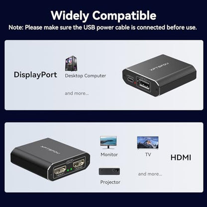 Dual Splitter: XPTSFDU DisplayPort to Dual HDMI Splitter – Additional Angle