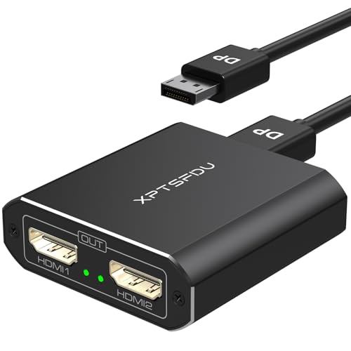 Dual Splitter: XPTSFDU DisplayPort to Dual HDMI Splitter – Front View