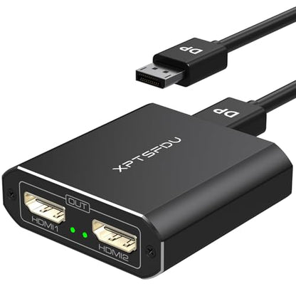Dual Splitter: XPTSFDU DisplayPort to Dual HDMI Splitter – Front View