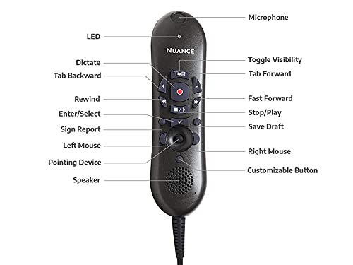 NOOBECR Nuance PowerMic II: Premium Dictation Microphone – Side View