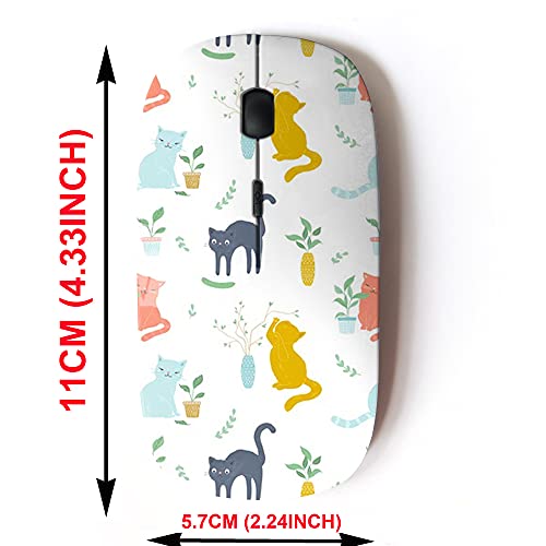 Cute Mouse: 2.4G Wireless Mouse with Cute Pattern Design – Side View