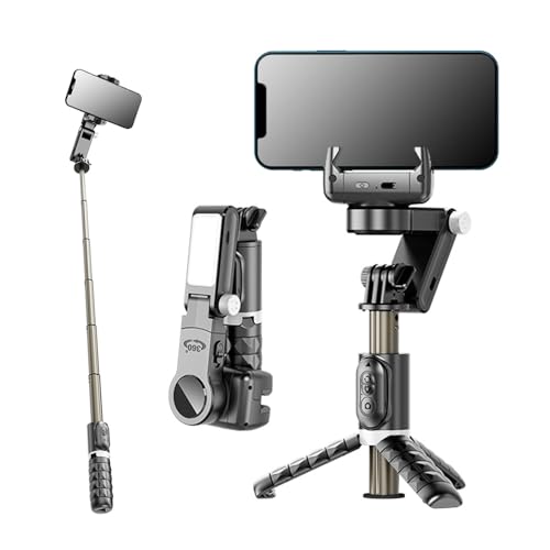 Stabilizer Gimbal: 3-Axis Smartphone Stabilizer with Tripod – Front View
